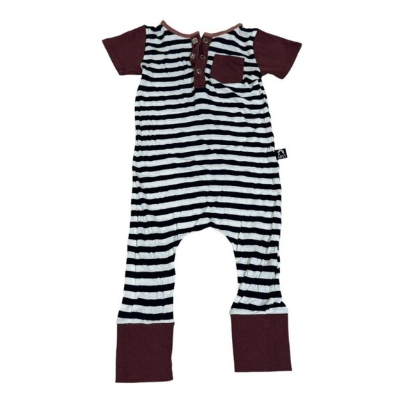 Rags One Piece Romper Striped Burgundy Size 12-18 Months - Picture 1 of 3